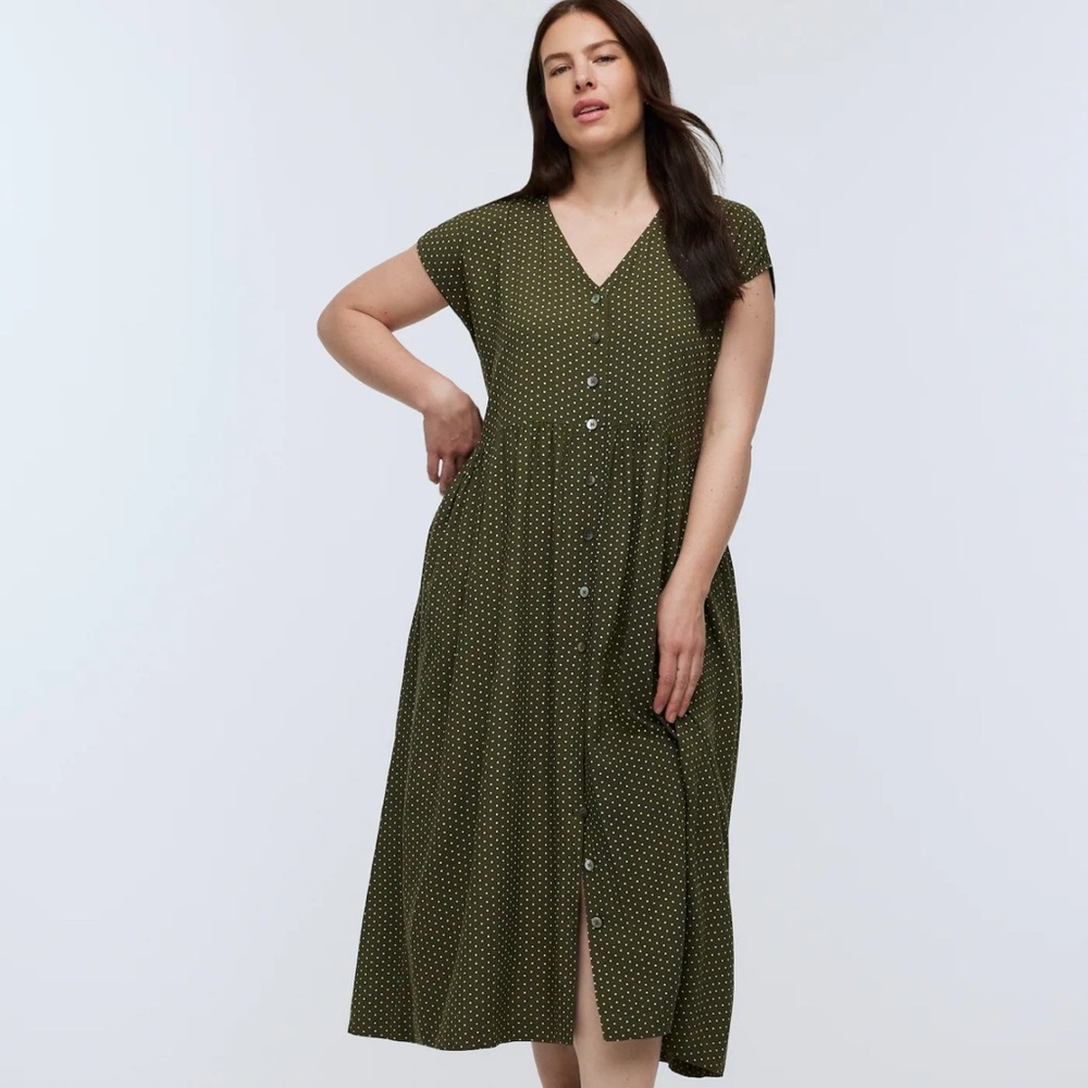 Madewell Button Front Midi Dress - XL